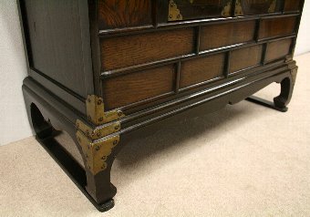 Antique Low Chinese Hardwood Cabinet