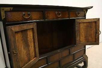 Antique Low Chinese Hardwood Cabinet