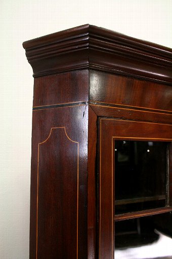 Antique George III Inlaid Mahogany Corner Cabinet