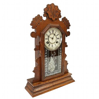 American Oak Gingerbread Clock