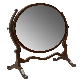 Edwardian Mahogany Oval Dressing Mirror