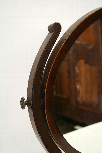 Antique Edwardian Mahogany Oval Dressing Mirror