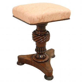 William IV Rosewood Adjustable Piano Stool