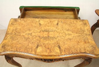 Antique Pair of French Burr Walnut Card Tables
