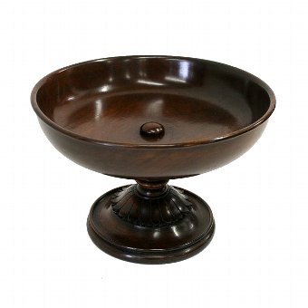 Solid Mahogany Carved Comport/Taza