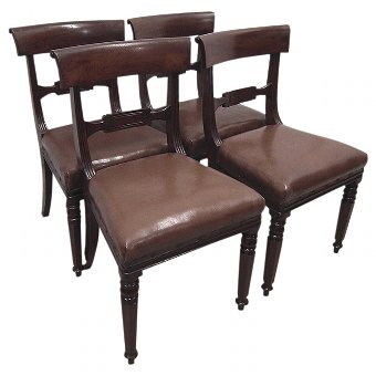 Set of 4 William IV Scottish Mahogany Dining Chairs