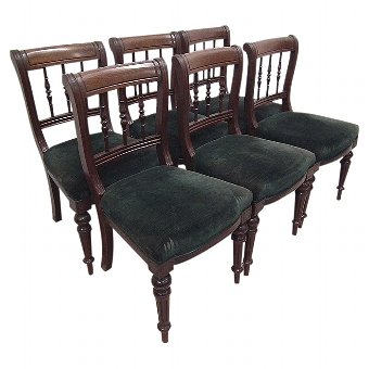 Set of 6 Victorian Mahogany Dining Chairs