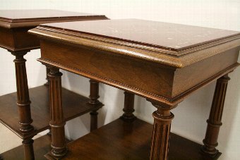 Antique Pair of French Walnut Bedsides/Whatnots