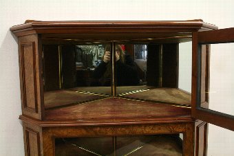 Antique Victorian Glazed Corner Cabinet