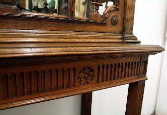 Antique French Style Oak Display Cabinet