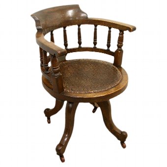 Oak Revolving Desk Chair