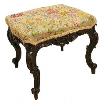 Mid Victorian Mahogany Cabriole Leg Stool