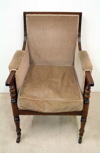 Antique Regency Mahogany Library Chair