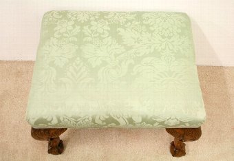 Antique George II Style Mahogany Carved Stool