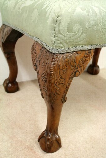 Antique George II Style Mahogany Carved Stool