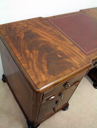 Antique Whytock & Reid Mahogany Pedestal Desk