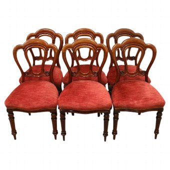 Set of 6 Victorian Mahogany Dining Chairs