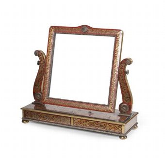 Boulle and Brass Marquetry Dressing Mirror