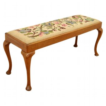 Queen Anne Style Mahogany Duet Stool