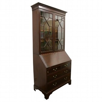George III Style Mahogany Bureau Bookcase
