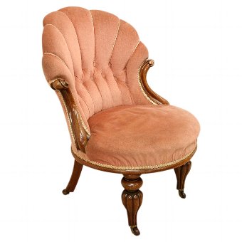 Mid Victorian Scallop Occasional Chair