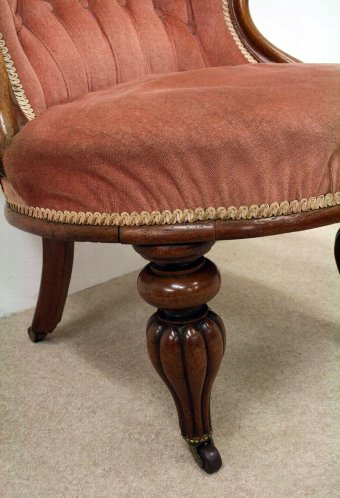 Antique Mid Victorian Scallop Occasional Chair