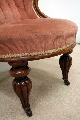 Antique Mid Victorian Scallop Occasional Chair