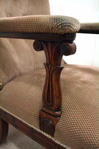 Antique George IV Mahogany Library Chair
