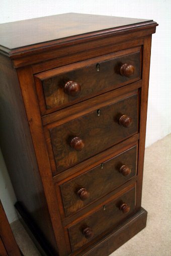 Antique Pair of Late Victorian Burr Walnut Lockers/Bedside Cabinets