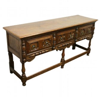 Jacobean Style Oak Low Dresser