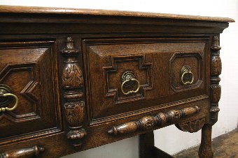 Antique Jacobean Style Oak Low Dresser