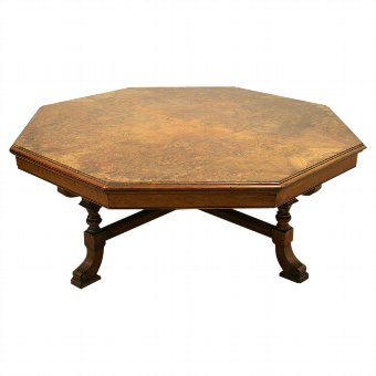 Victorian Octagonal Burr Walnut Coffee Table