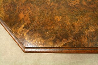 Antique Victorian Octagonal Burr Walnut Coffee Table