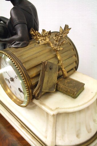 Antique Victorian Marble and Bronze Mantel Clock