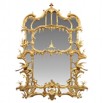 Chippendale Style Gilt Overmantel Mirror