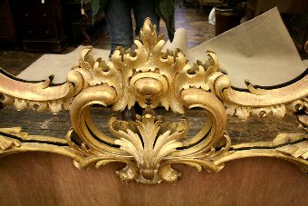 Antique Chippendale Style Gilt Overmantel Mirror