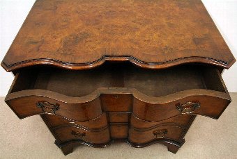 Antique George II Style Walnut Block Front Chest of Drawers