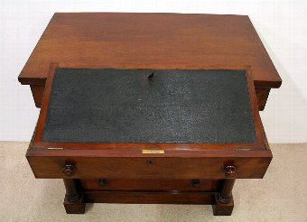 Antique Early Victorian Mahogany Wellington Chest/Desk
