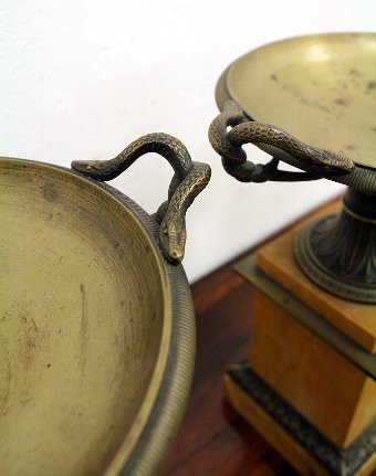 Antique Pair of Grand Tour Bronze and Sienna Marble Tazza