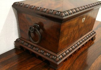 Antique George IV Mahogany Sarcophagus Tea Caddy