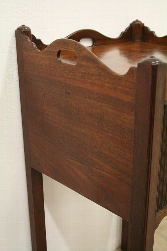 Antique George III Mahogany Tambour Front Bedside Cabinet