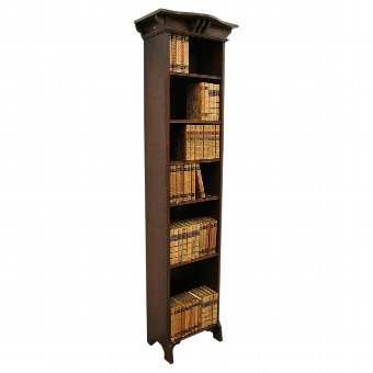 Art Nouveau Oak Open Bookcase