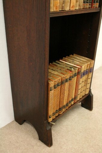 Antique Art Nouveau Oak Open Bookcase
