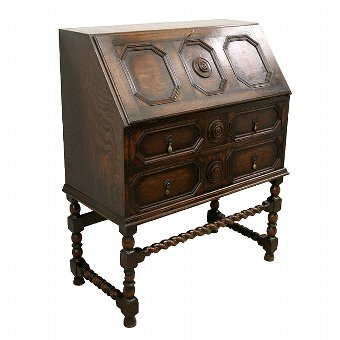 Jacobean Style Oak Bureau