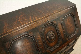 Antique Jacobean Style Oak Bureau