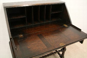 Antique Jacobean Style Oak Bureau