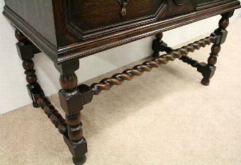 Antique Jacobean Style Oak Bureau