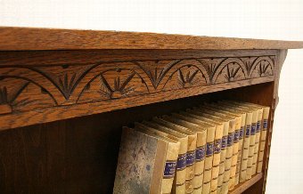 Antique Edwardian Oak Open Bookcase