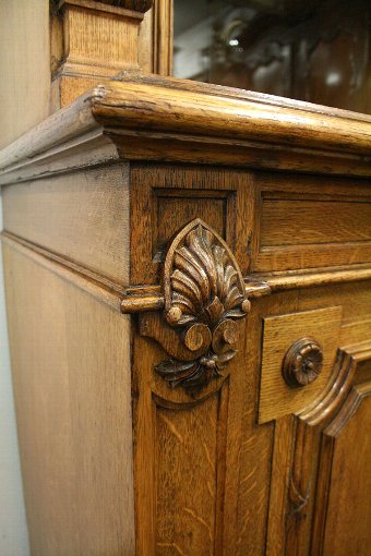 Antique Victorian Oak Four Door Library Bookcase