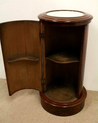 Antique Mid Victorian Cylindrical Bedside Cabinet/Pot Cupboard